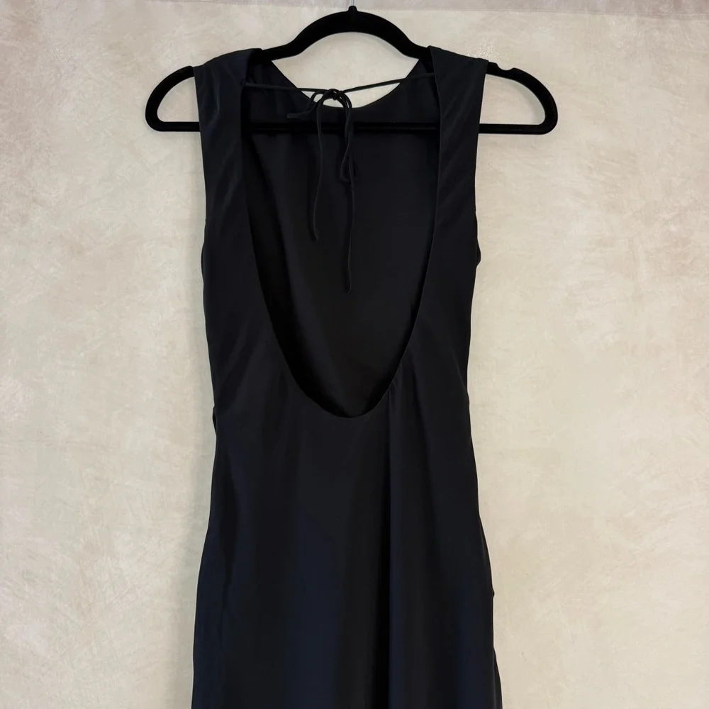 ABERCROMBIE & FITCH Sleeveless Draped Skirt Plunge Back Maxi Dress